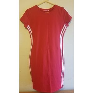 BUZZ USA Red Sporty Casual T-Shirt Dress sz XL Jr